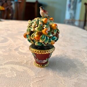 Decorative Bird and Fruit Tree Accent